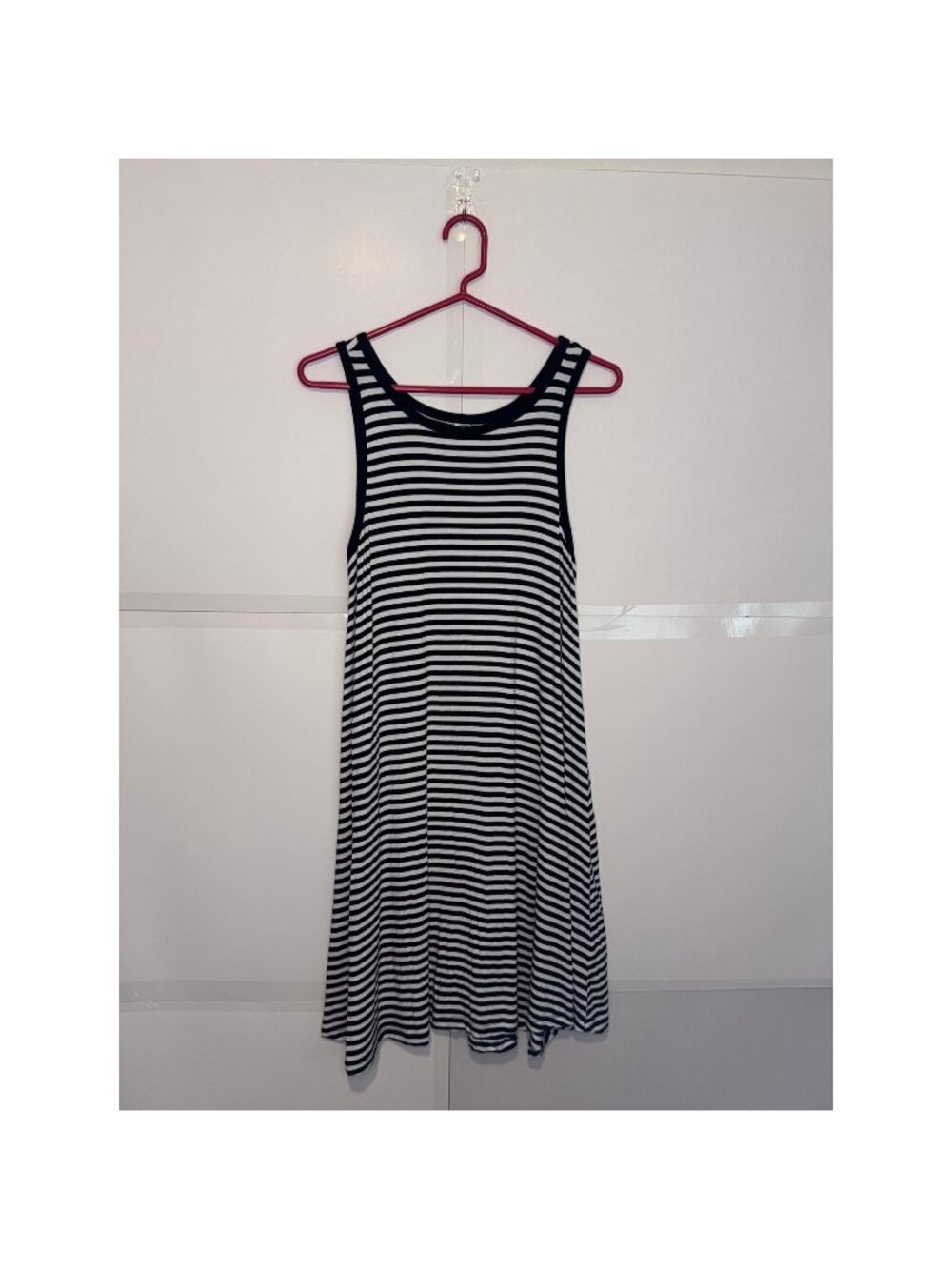 Old Navy Black & White Sleeveless Swing Midi Dress Sz M